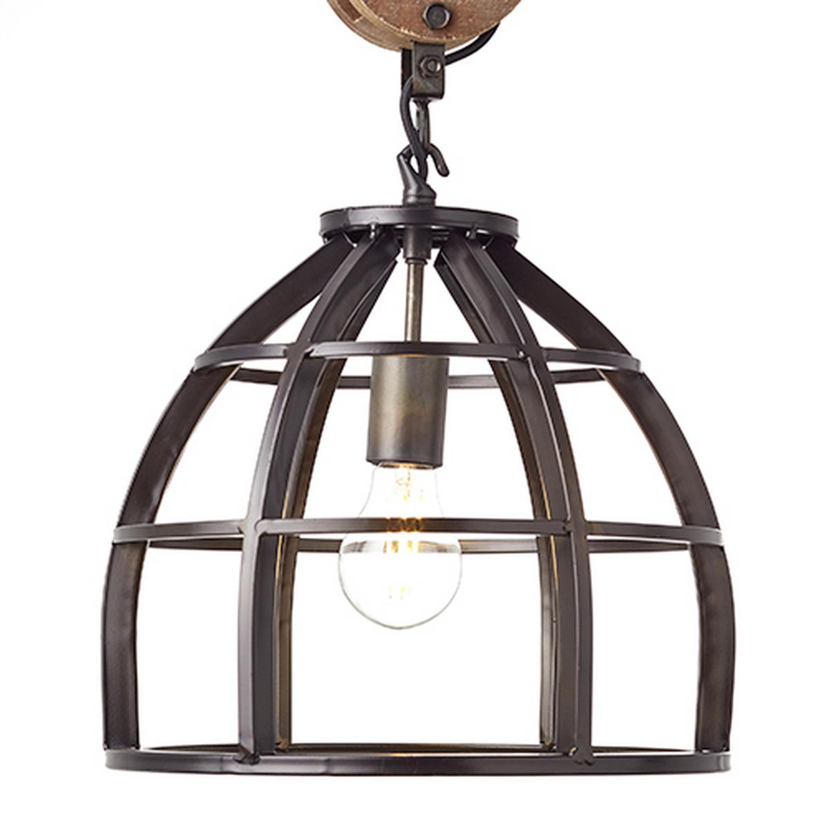 Hängeleuchte Matrix H: 147 cm 1-Flammig - Schwarz, LIFESTYLE, Holz/Metall (34/147cm) - Brilliant