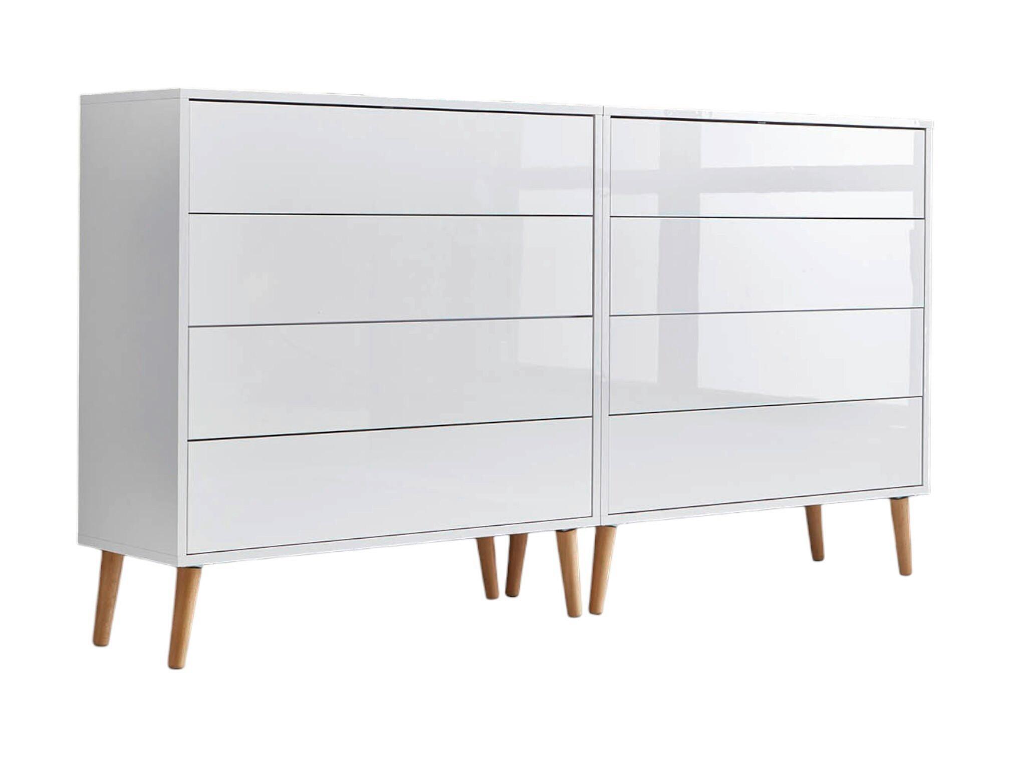 Sideboard 158 cm Mailand Set Weiß Hochglanz - Weiß Hochglanz/Eiche Artisan, MODERN, Holzwerkstoff (158/86/33cm) - MID.YOU