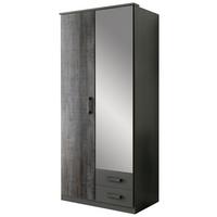 Skriňa s otočnými dverami STEEL, šírka 90 cm - grafitová, Konventionell, kompozitné drevo/plast (90/199/58cm) - Mömax