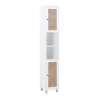 Vysoká skrinka LISA biela - biela/bronzová, Modern, kov/kompozitné drevo (32/180/30cm) - Bessagi Home