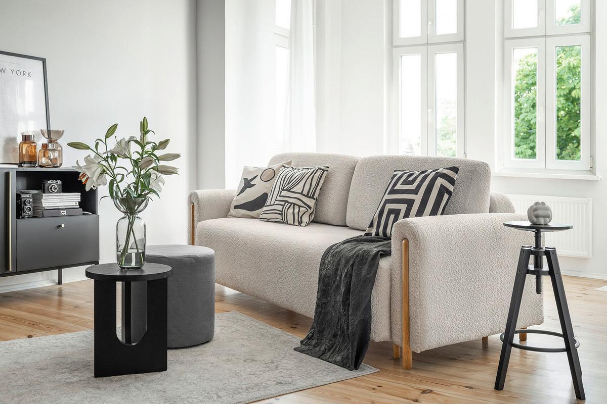 Schlafsofa Arcadova Beige B: 244cm - Eichefarben/Beige, Design, Textil (244/97/97cm) - MID.YOU