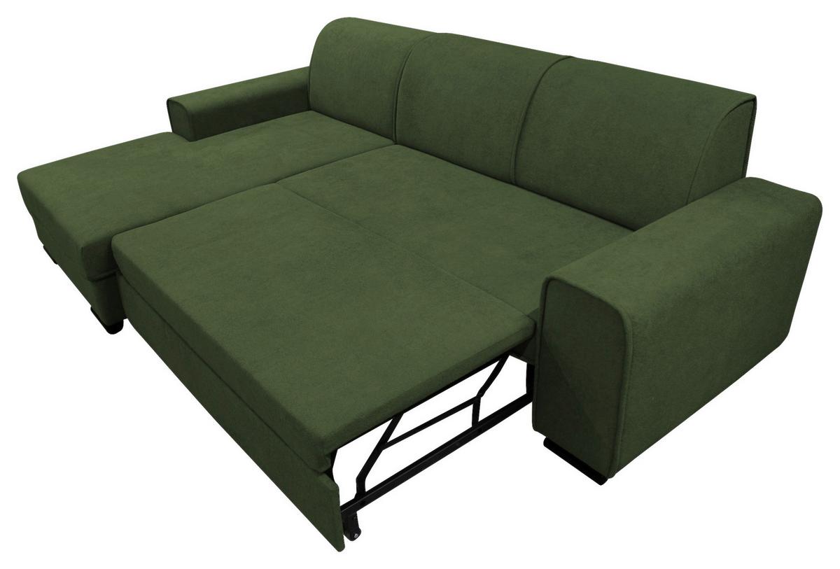 Ecksofa Classic Grün 175x270 cm - Schwarz/Grün, Design, Textil (175/270cm) - MID.YOU
