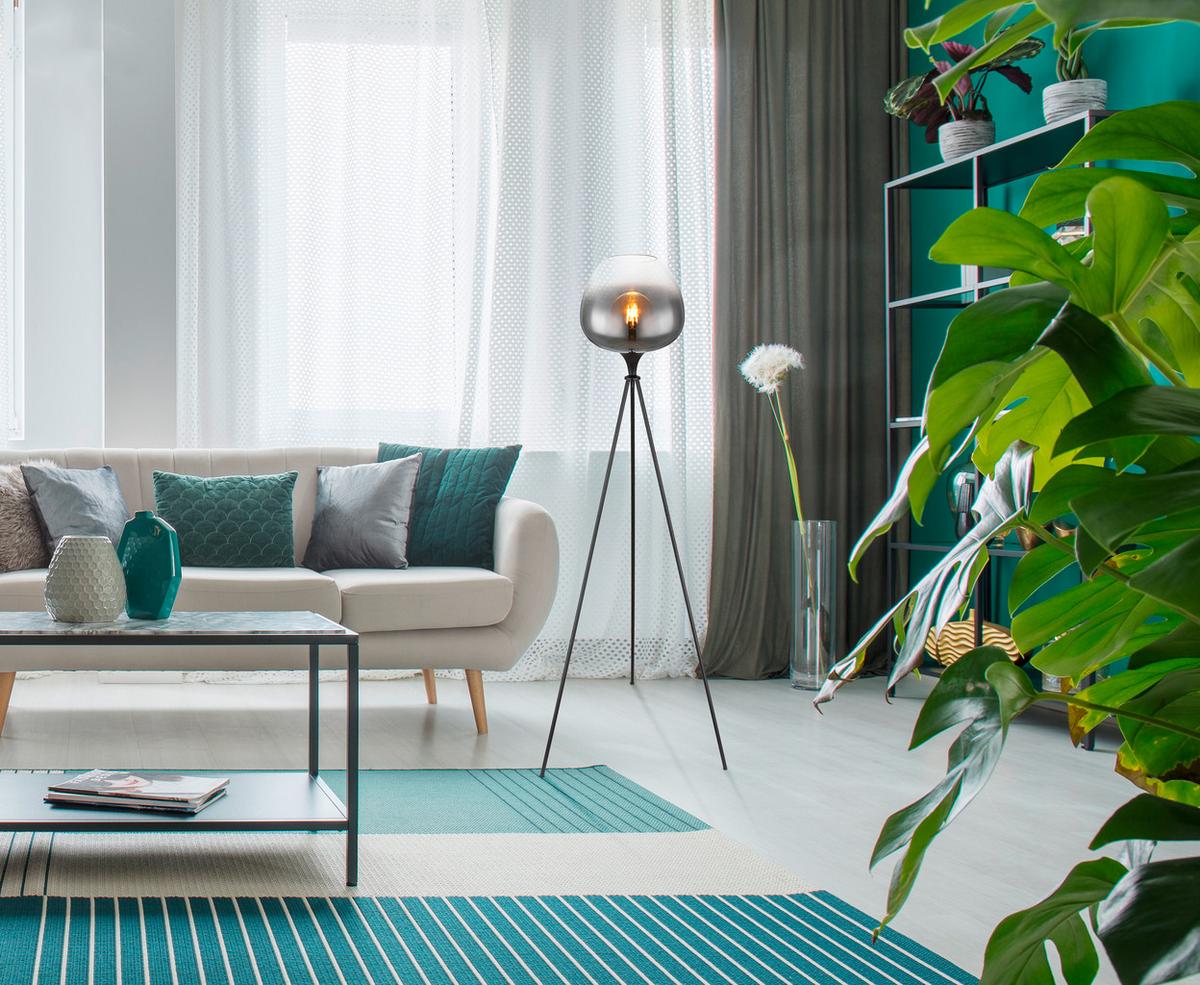 Stehleuchte 15548s1 - Schwarz, Design, Glas/Metall (65/145cm) - Globo