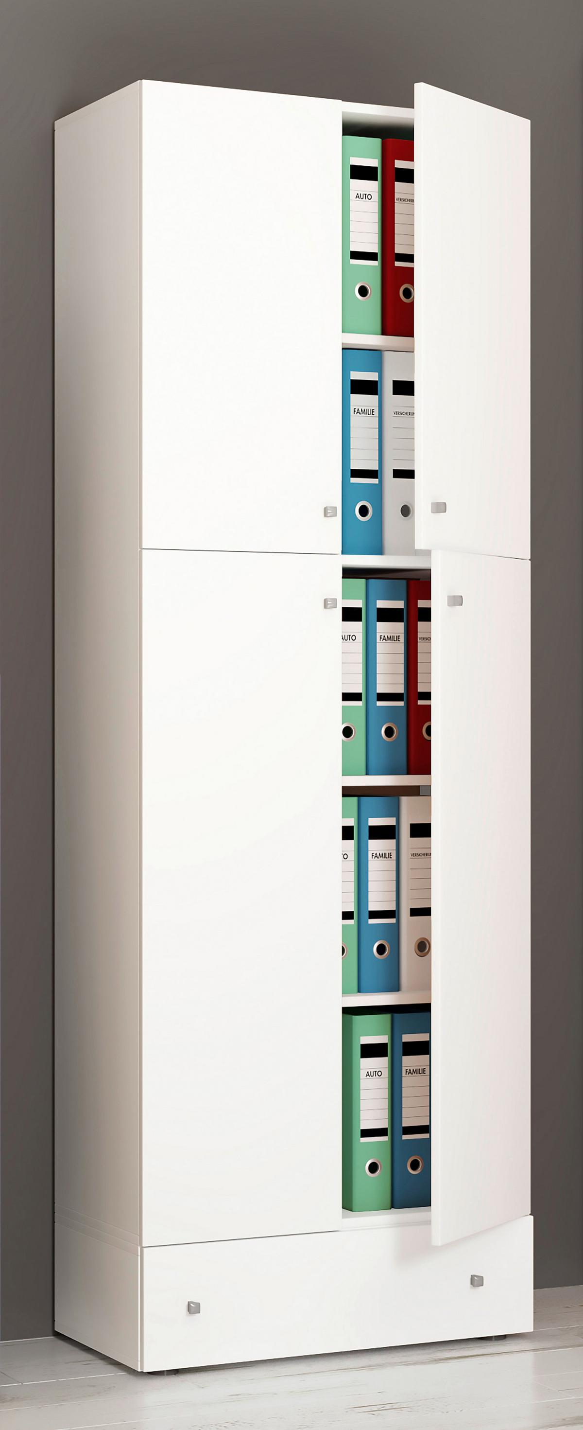 Aktenschrank Lona Holzwerkstoff Weiß B: 70 Cm - Weiß, MODERN, Holzwerkstoff (70/200/39cm) - MID.YOU