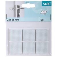 Ajtóütköző 28x28mm 6db - fehér, műanyag (2,8/2,8cm) - Suki