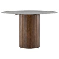 Esstisch Härön - Dunkelgrau/Braun, Design, Glas/Holz (120/120/74cm) - Livetastic