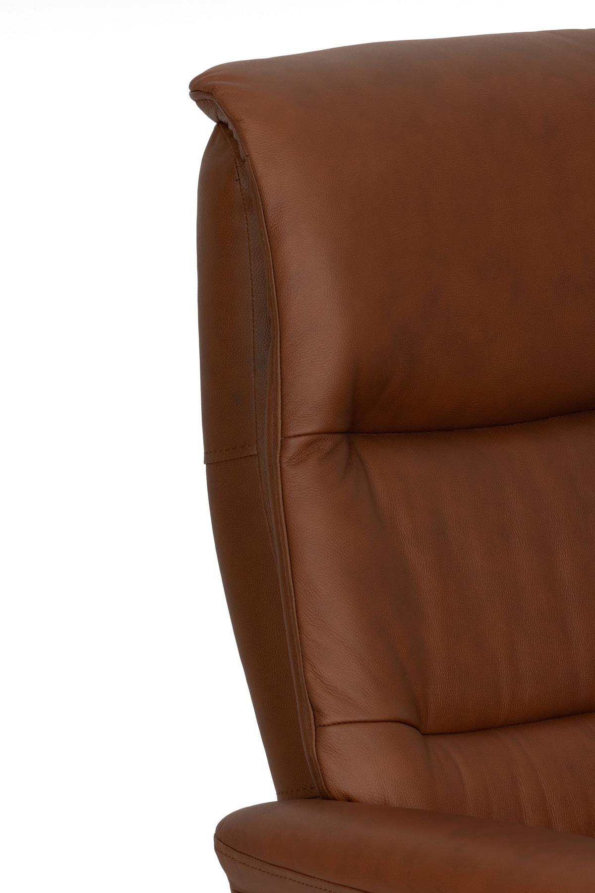 Relaxsesselset Repose Kupferfarben B: 76 cm - Schwarz/Kupferfarben, Design, Leder/Textil (76/107/79cm) - Livetastic