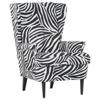 Ohrensessel Versailles Schwarz/Weiß B: 72 cm - Dunkelbraun/Schwarz, Design, Textil (72/104/85cm) - MID.YOU