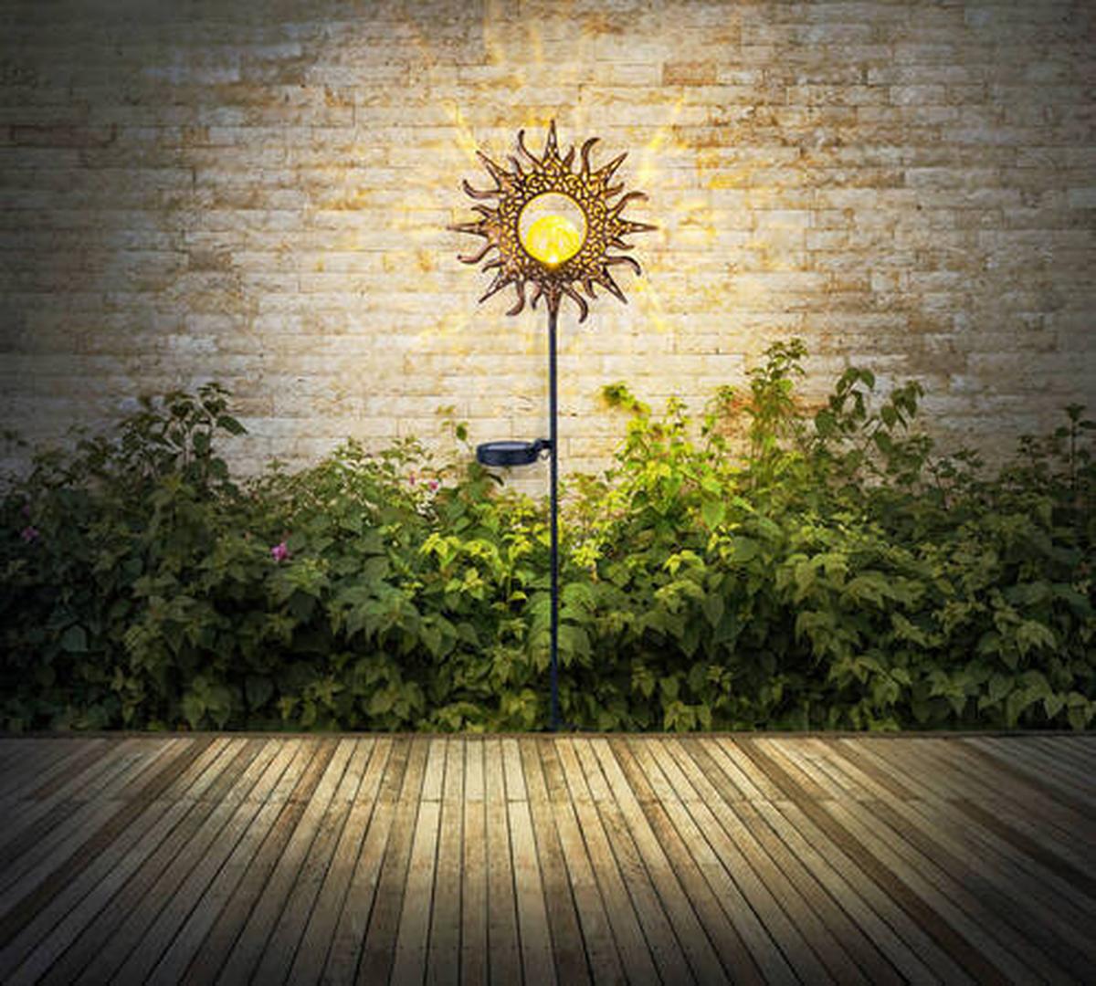 Solarleuchte 36533 - Rostfarben/Transparent, Basics, Glas/Kunststoff (24,2/81,5cm) - Globo