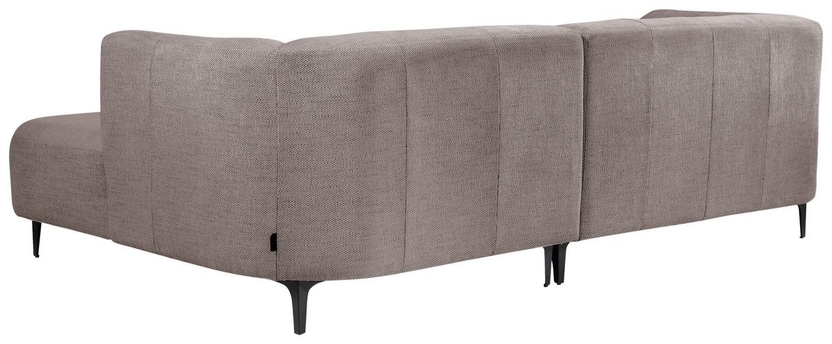 Ecksofa Lou Taupe/Schwarz, 247 cm - Taupe/Schwarz, Design, Textil (247/158cm) - MID.YOU