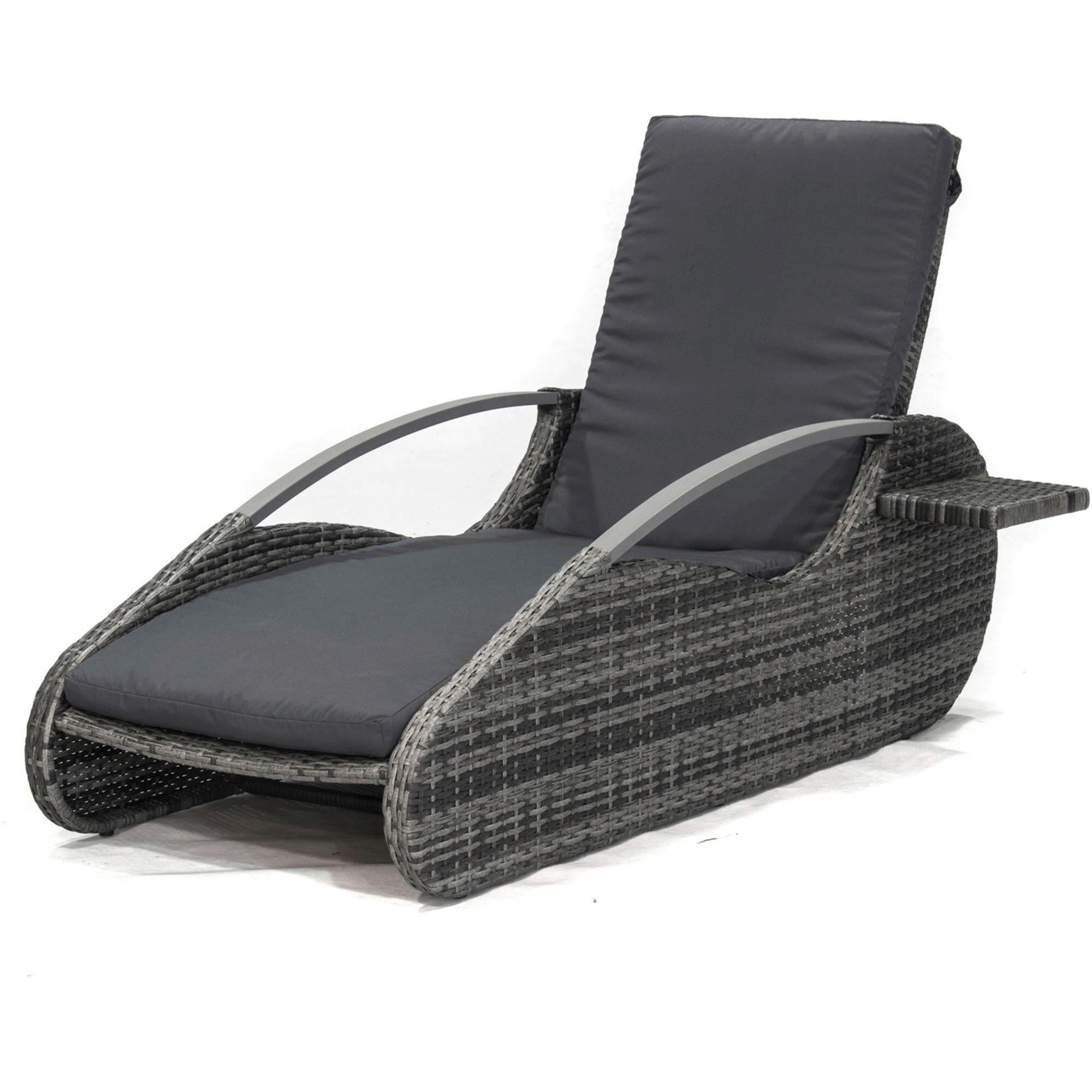 Sonnenliege Alassio Stahl - Dunkelgrau, MODERN, Kunststoff/Metall (62,5/66,5/194,5cm) - Gardenson