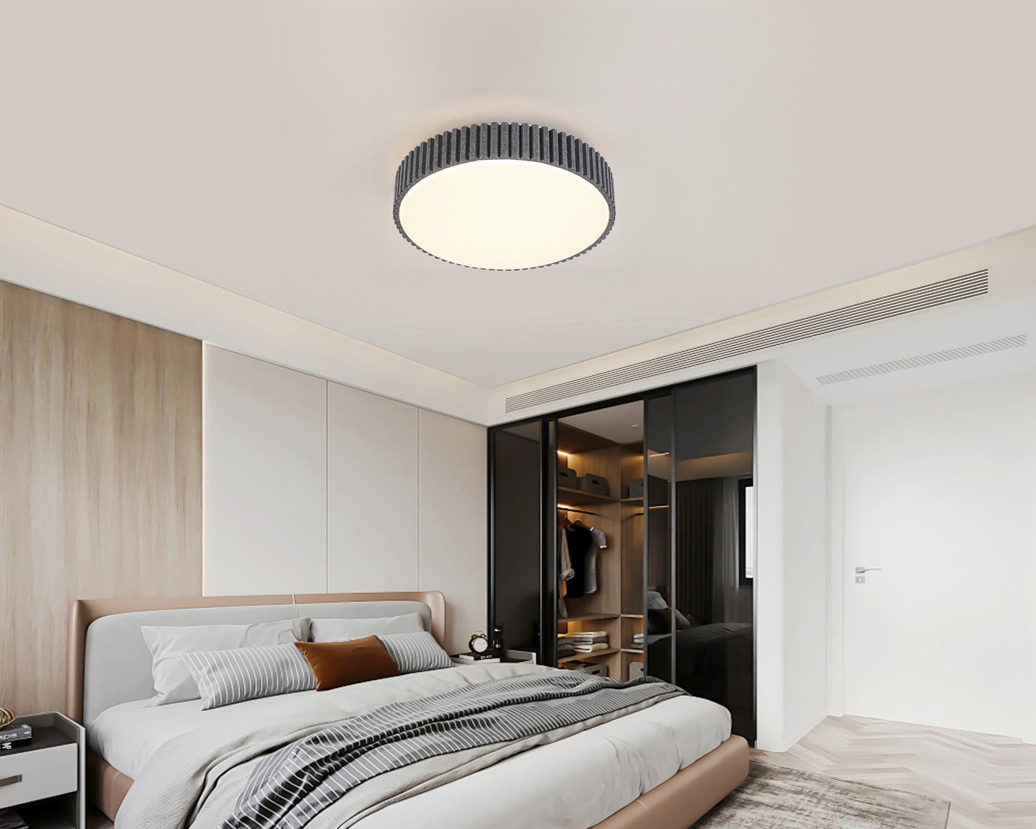 STROPNÉ LED SVIETIDLO FILZI - sivá/biela, Modern, kov/textil (30/8,5cm) - Mömax