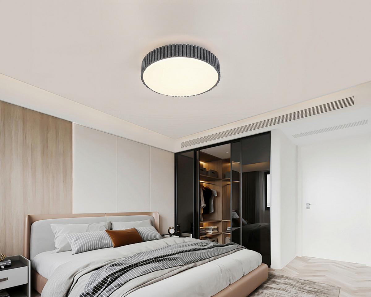 STROPNÍ LED SVÍTIDLO FILZI - šedá/bílá, Moderní, kov/textil (30/8,5cm) - Mömax