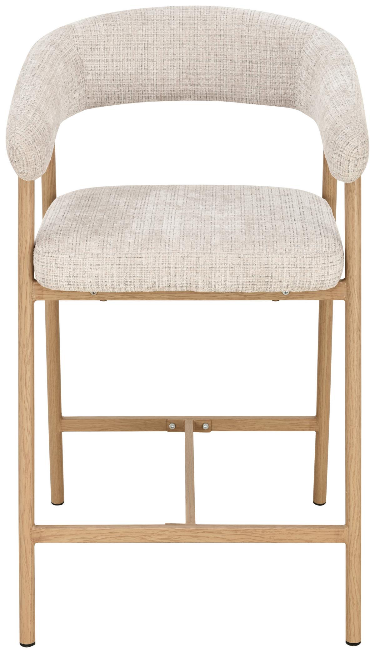 Barhocker Flora Beige/Eichefarben B: 53 cm - Eichefarben/Beige, MODERN, Holz/Textil (53/93/55cm) - Livetastic