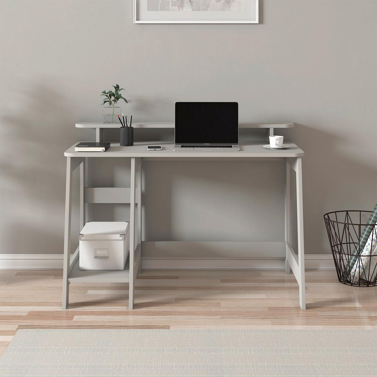 Schreibtisch Country Grau L: 120 Cm - Grau, Design, Holzwerkstoff (120/60/73cm) - Livetastic