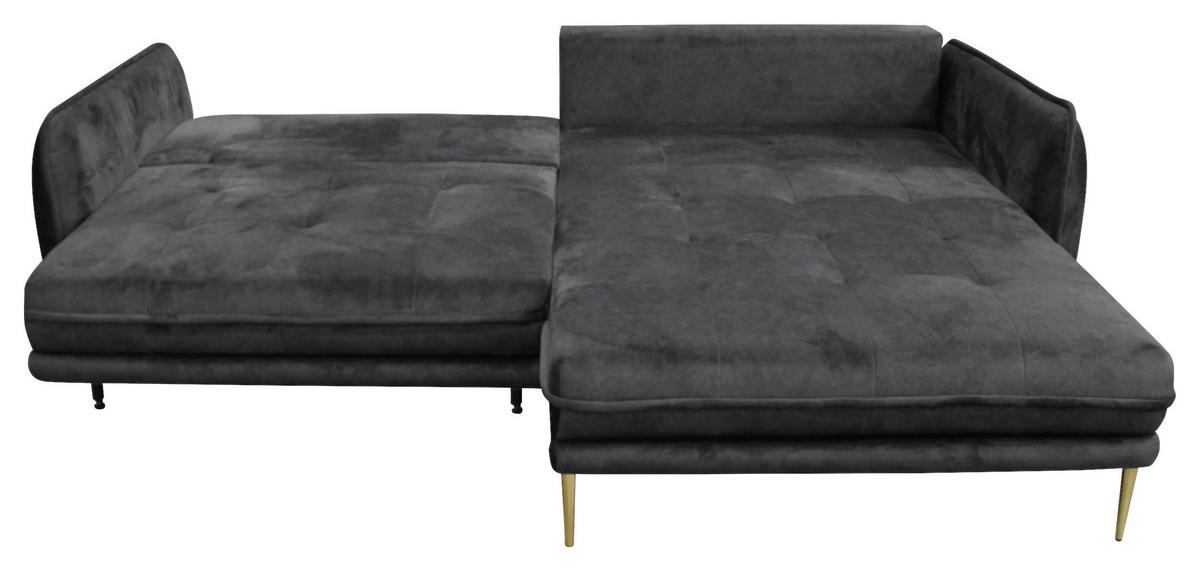 Ecksofa Whisper Anthrazit S: 264x196cm - Anthrazit/Goldfarben, Design, Textil (264/196cm) - MID.YOU