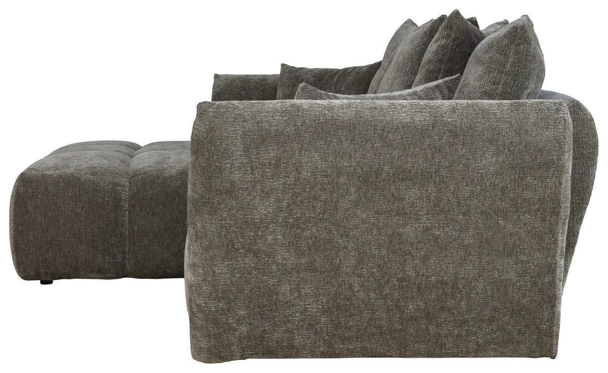 Univerzálna sedačka CAMMELLIO, tmavosivá ženilka, 7 vankúšov - čierna/tmavosivá, Modern, textil (296/75-95/189cm) - Mömax