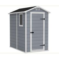 Záhradný domček z plastu biela/sivá s oknom - sivá/biela, Trend, plast (130/198/192cm)