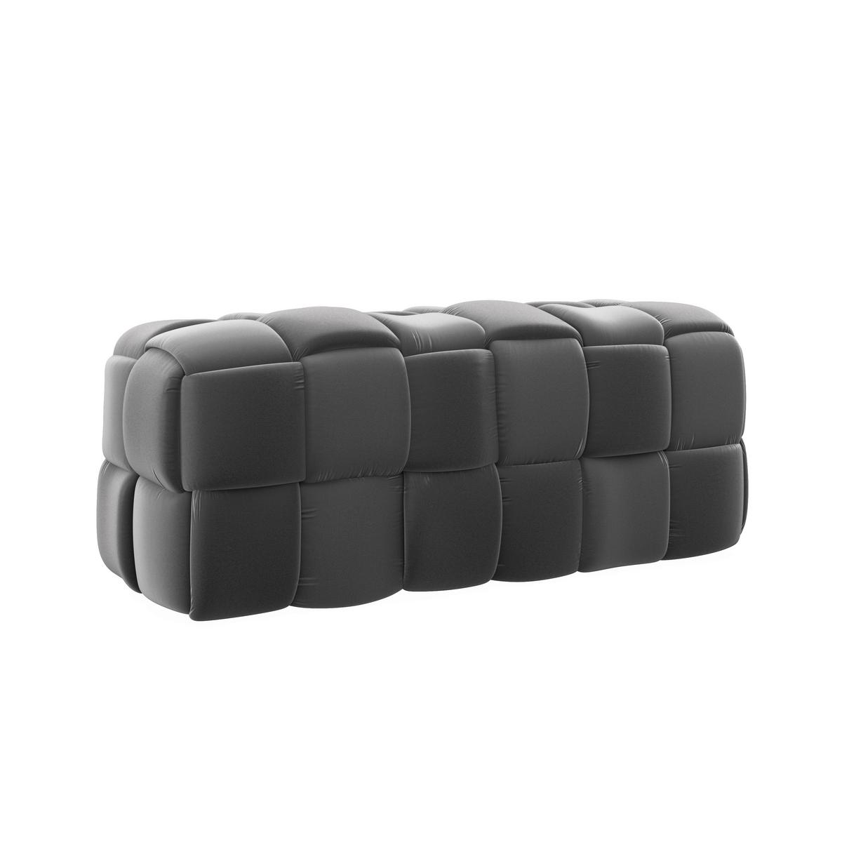 Moderná lavica ELLA sivá - čierna/sivá, Modern, drevo/textil (118/47/47cm) - Bessagi Home