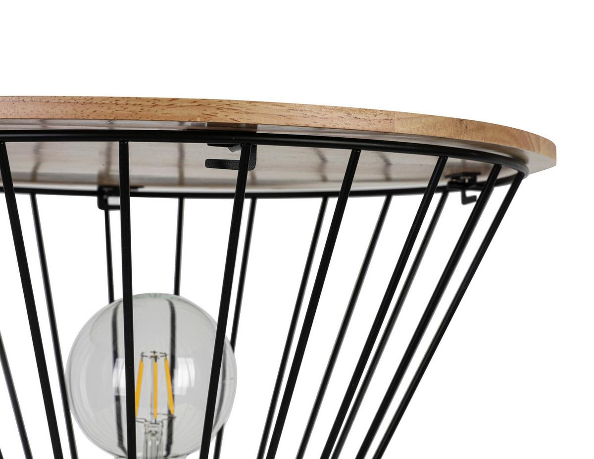 STOLNÍ LAMPA TABLE - černá/barvy dubu, Moderní, kov/dřevo (45/54cm) - Mömax