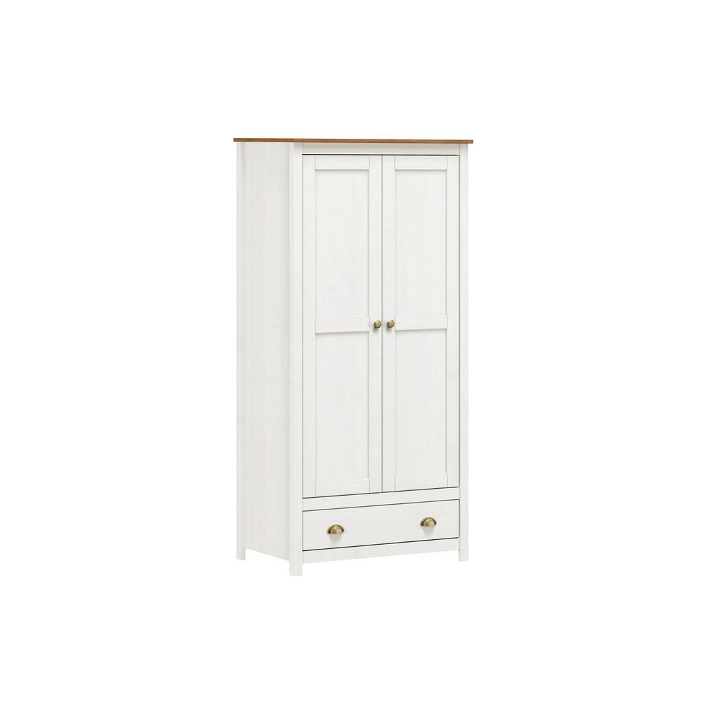 KLEIDERSCHRANK Braun/Weiß B: 91cm