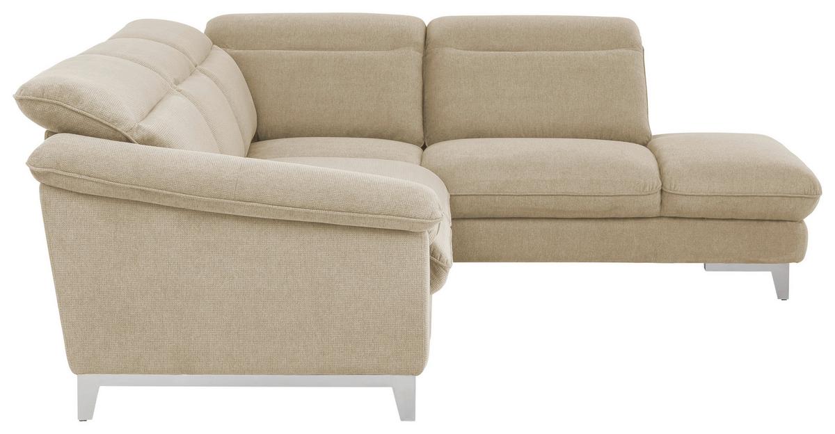 Ecksofa Mit Schlaffunktion Teresa Beige - Chromfarben/Beige, Design, Textil (293/232cm) - Livetastic