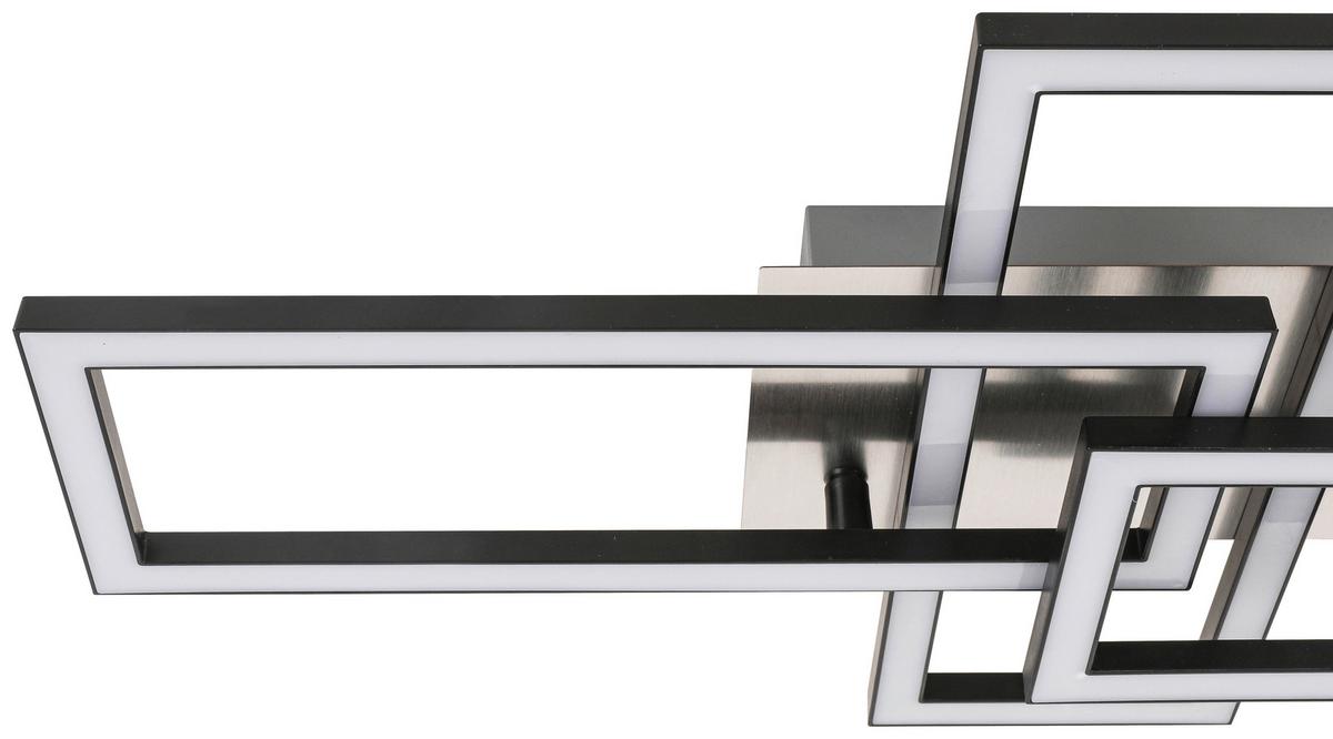 Led-deckenleuchte Ivona - Schwarz/Nickelfarben, MODERN, Kunststoff/Metall (63/34/8cm) - Luca Bessoni