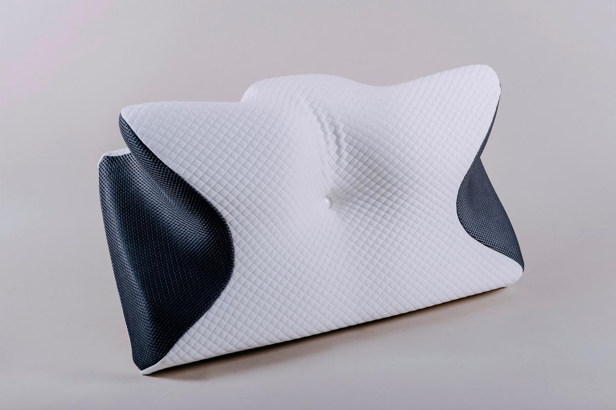 Ergonomický vankúš s pamäťou Naturtex - čierna/biela, Basics, textil/plast (61/34/12cm)
