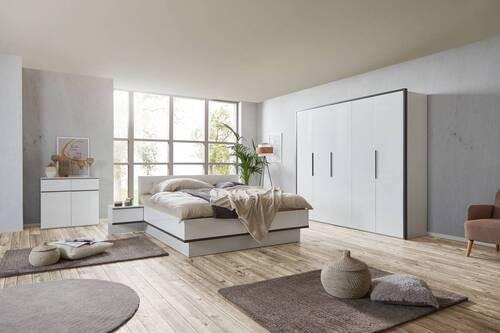 Drehtürenschrank 250 cm Lucca Weiß - Weiß, MODERN, Holzwerkstoff (250/221/60cm)