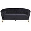 Háromüléses Kanapé Lita - fekete/sötétzöld, Modern, textil/fém (183/78/83cm) - Ti'me