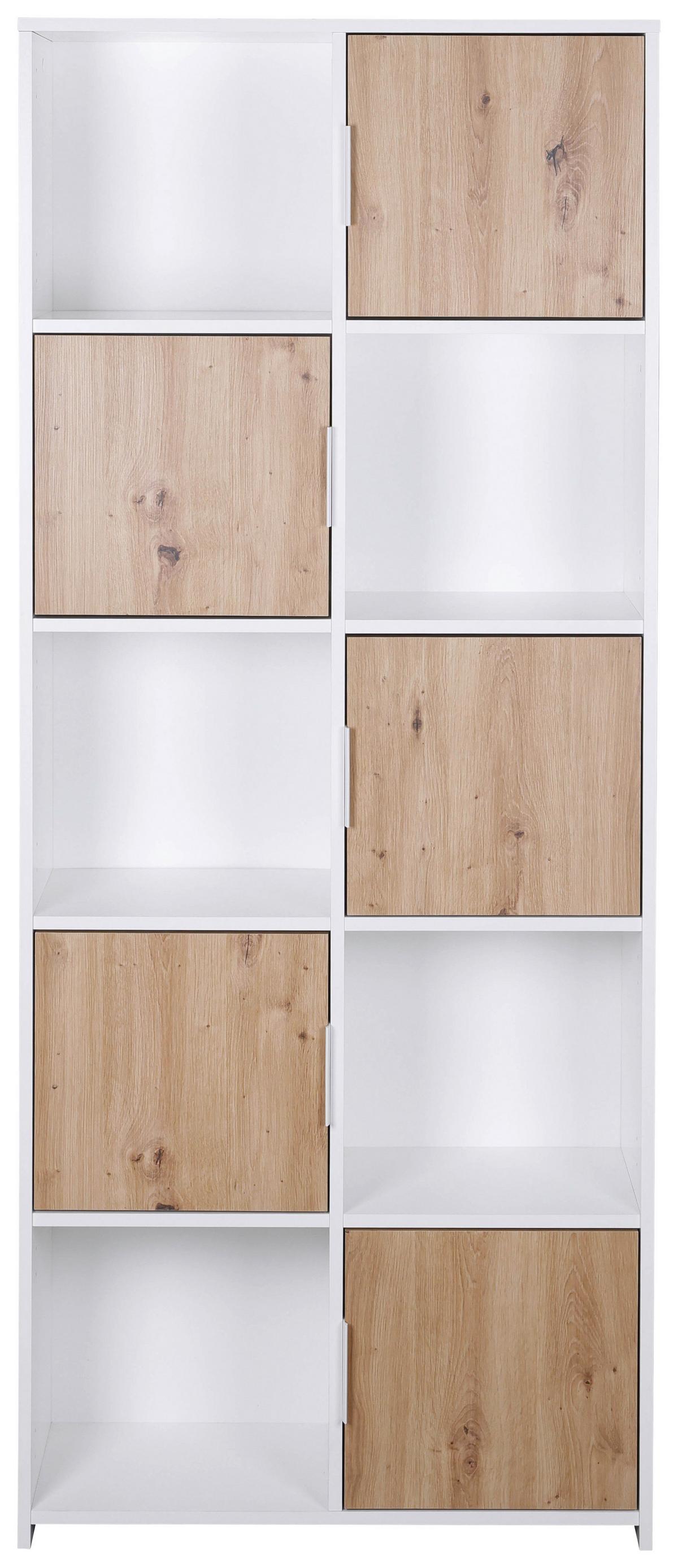 Regal Pepeto - Weiß/Eiche Artisan, Design, Holzwerkstoff (77/185/30cm) - Livetastic
