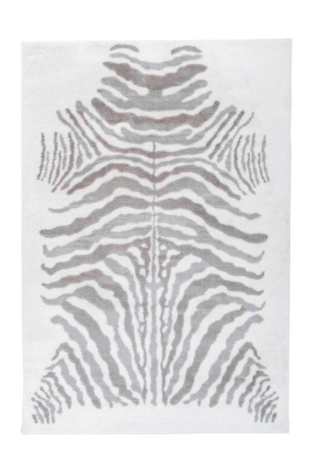 Hochflorteppich Rabbit Animal Grau/weiß, 160x230 Cm - Weiß/Grau, KONVENTIONELL, Textil (160/230cm)