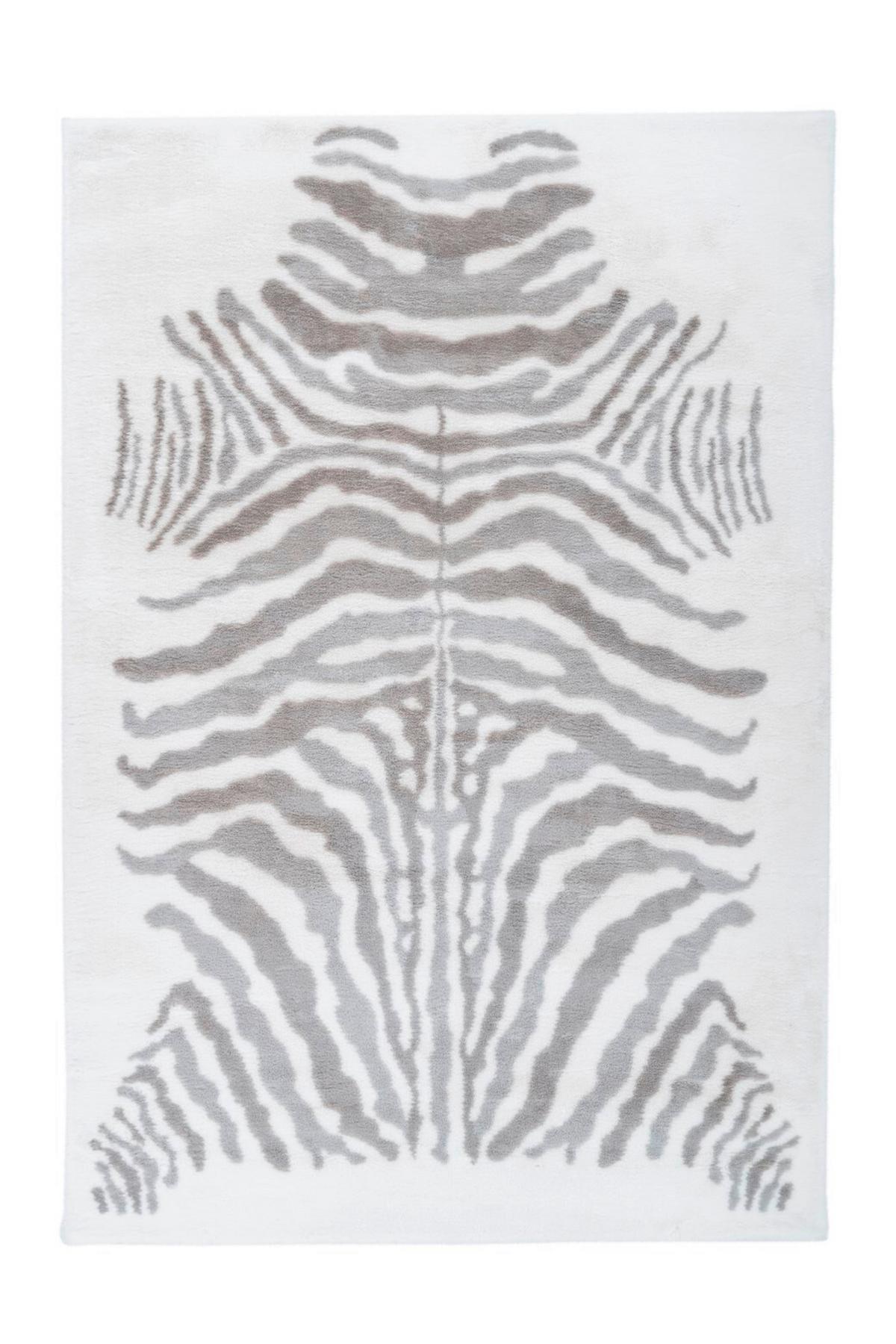 Hochflorteppich Rabbit Animal Grau/weiß, 160x230 Cm - Weiß/Grau, KONVENTIONELL, Textil (160/230cm)
