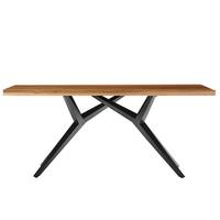 ESSTISCH Schwarz/Naurfarben L: 220cm - Schwarz/Naturfarben, MODERN, Holz/Metall (220/100/73cm) - MID.YOU
