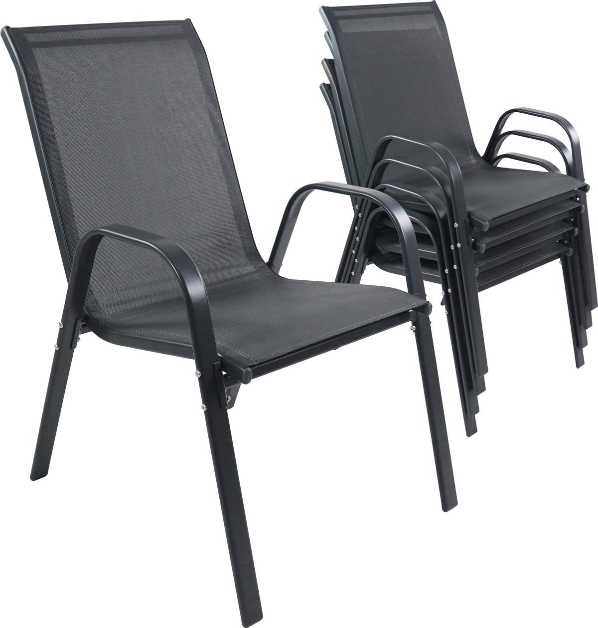 Gartenstuhl-Set Sonlas 4-teilig Anthrazit - Anthrazit, MODERN, Kunststoff/Metall (56/89/73cm) - MID.YOU