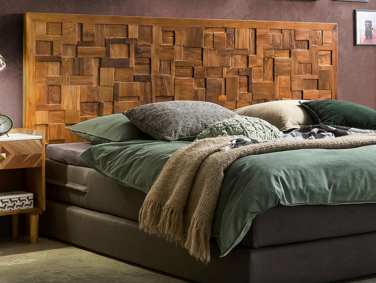 KOPFTEIL Naturfarben B: 220cm - Naturfarben, Basics, Holz (220/120/5cm) - Livetastic