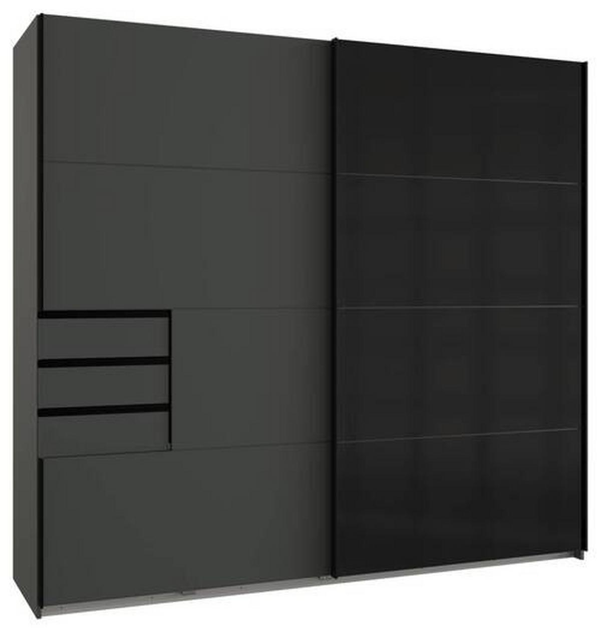 Schwebetürenschrank B: 225cm Saigon Graphitfarben / Schwarz - Graphitfarben/Schwarz, KONVENTIONELL, Holzwerkstoff (225/210/64cm) - MID.YOU