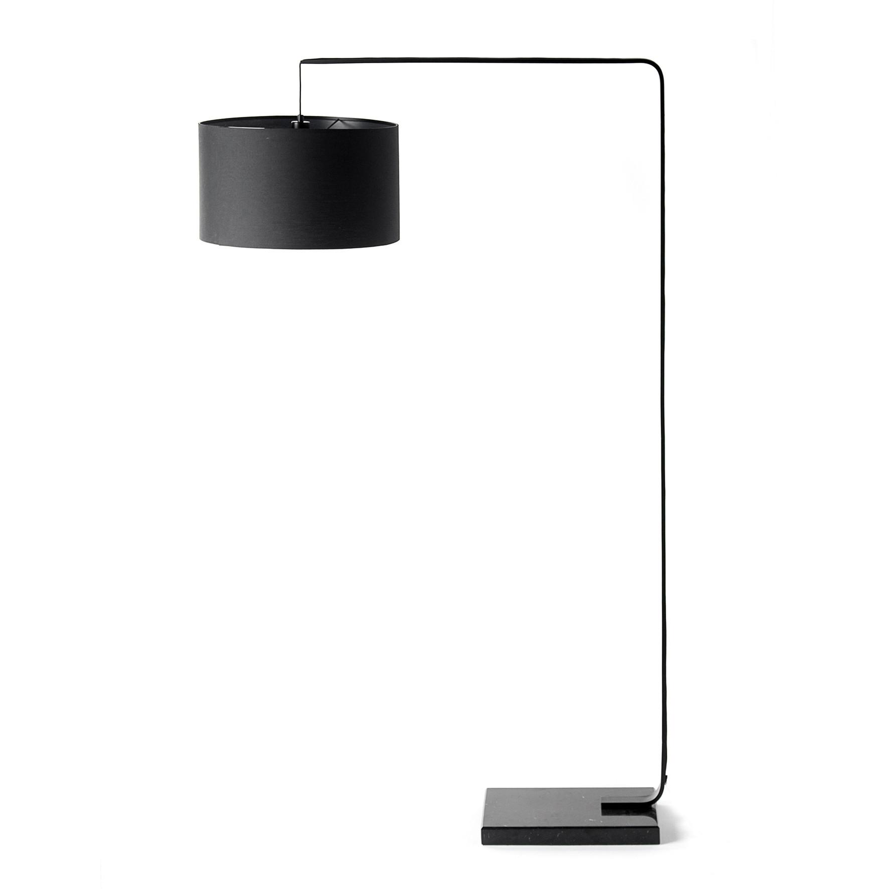 Stojací Svítidlo Giovanna - černá, Moderní, kov/textil (45/10,2/170cm) - Bessagi Home