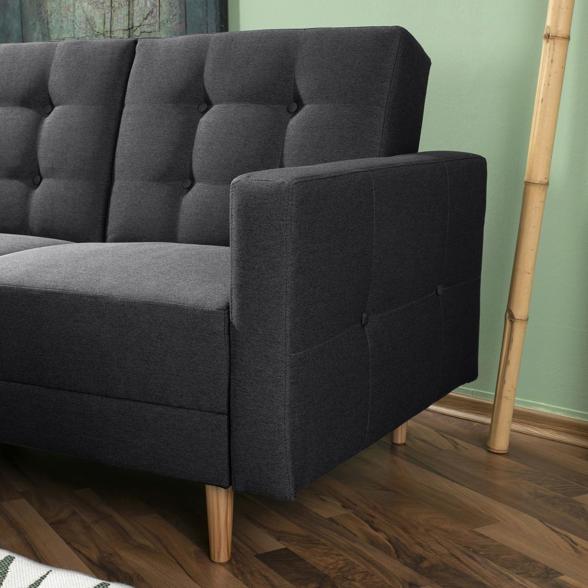 Ecksofa Mit Schlaffunktion Easy Relax Graphitfarben - Eschefarben/Graphitfarben, MODERN, Textil (223/152cm) - Max Winzer