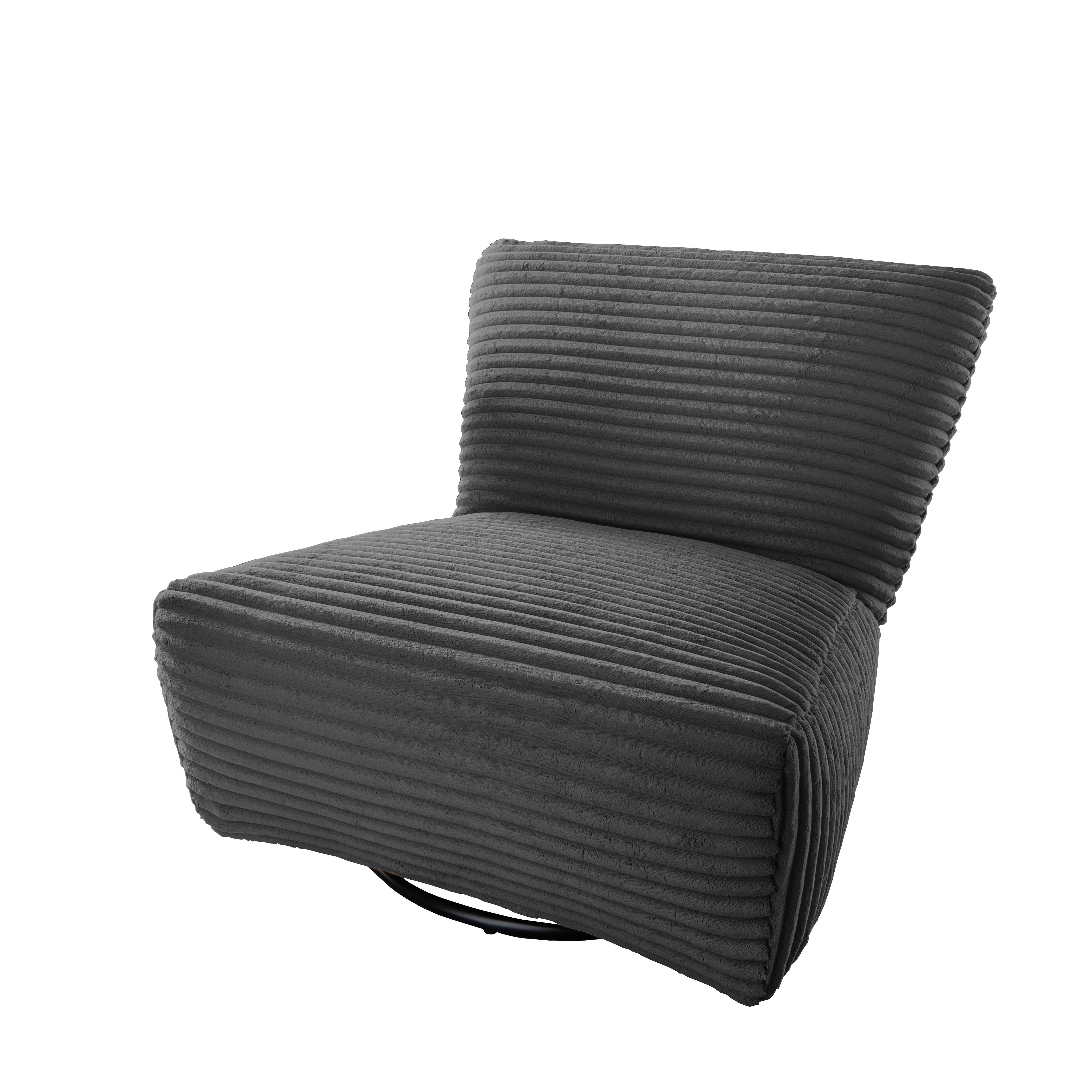 Xxl-sessel Cremallo Anthrazit 360° Drehbar, B: 95 Cm - Anthrazit/Schwarz, Trend, Textil (95/77/94cm) - Livetastic