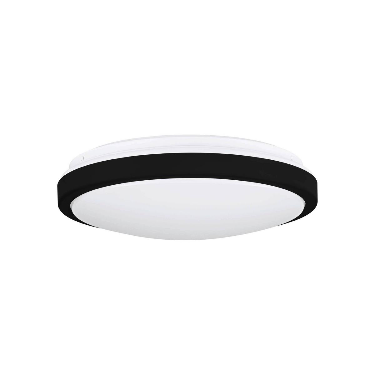 LED-Deckenleuchte Lezuza Ø 32,5 cm Schwarz/Weiß - Schwarz/Weiß, Basics, Kunststoff/Metall (32,5/9cm) - Eglo
