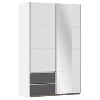 Schwebetürenschrank Stoke Grau Weiß B: 131 cm - Weiß/Grau, MODERN, Holzwerkstoff (131/210/59cm) - Rauch Möbel