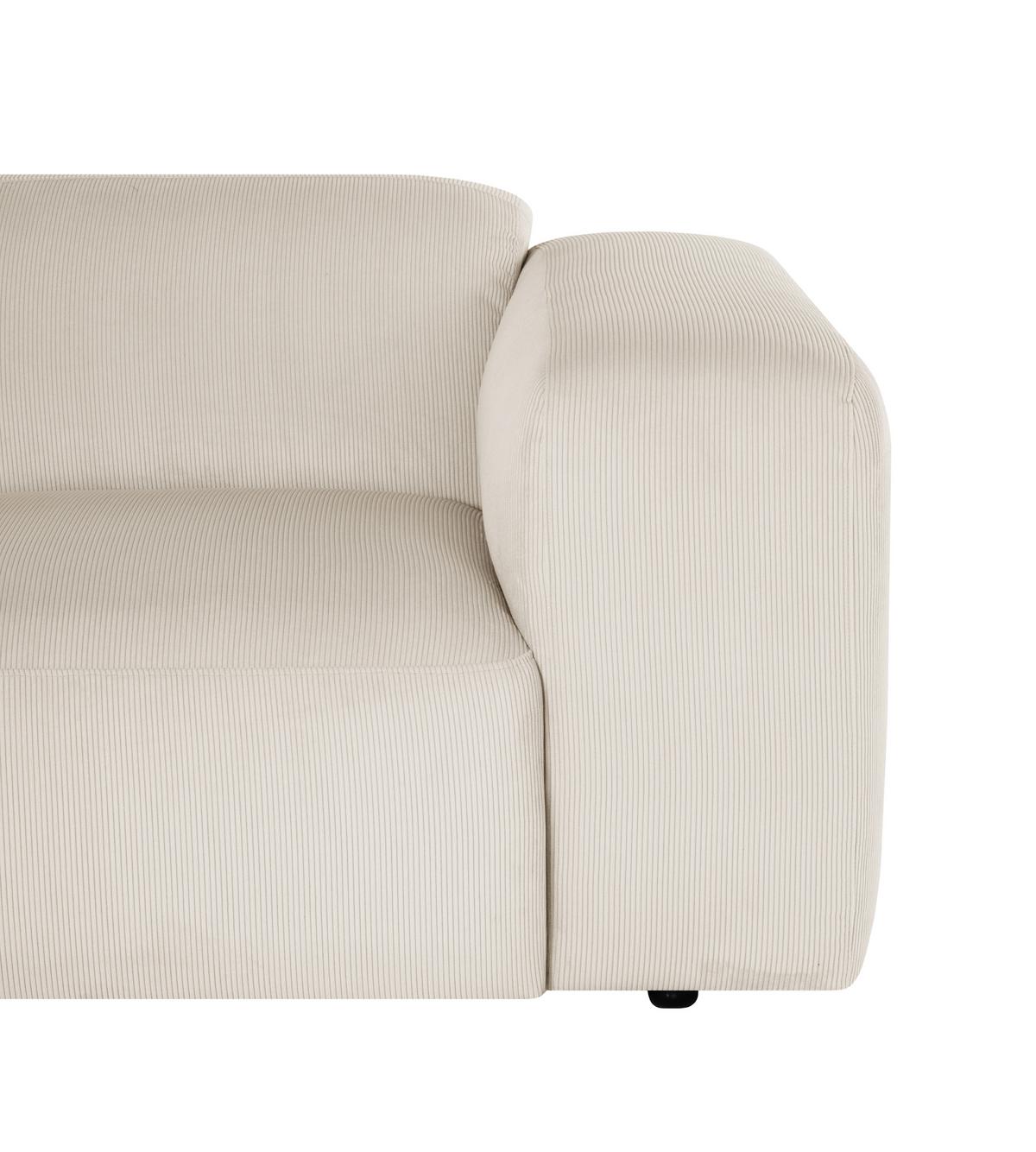 Ecksofa Hannah Creme 200x304 Cm - Creme/Schwarz, Design, Textil (200/304cm) - MID.YOU