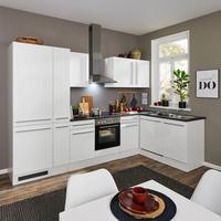 Eckküche Jazz 8 310 Weiß S: 310x175 cm - Weiß Hochglanz/Anthrazit, LIFESTYLE, Holzwerkstoff (310/175/60/60cm) - MID.YOU