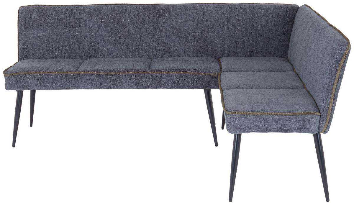 Eckbank Grün/Hellgrau Leinenoptik Cory 194x154 cm - Hellgrau/Schwarz, MODERN, Textil/Metall (194/154cm) - MID.YOU
