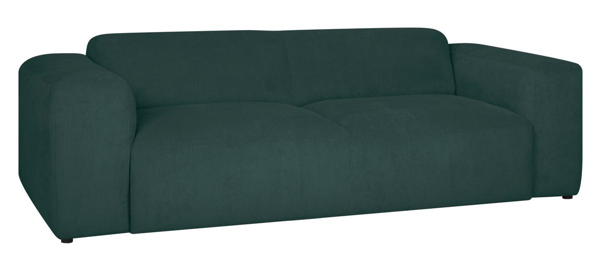 3-sitzer-sofa Hannah Grün B: 247 Cm - Schwarz/Grün, Design, Textil (247/75/104cm) - MID.YOU