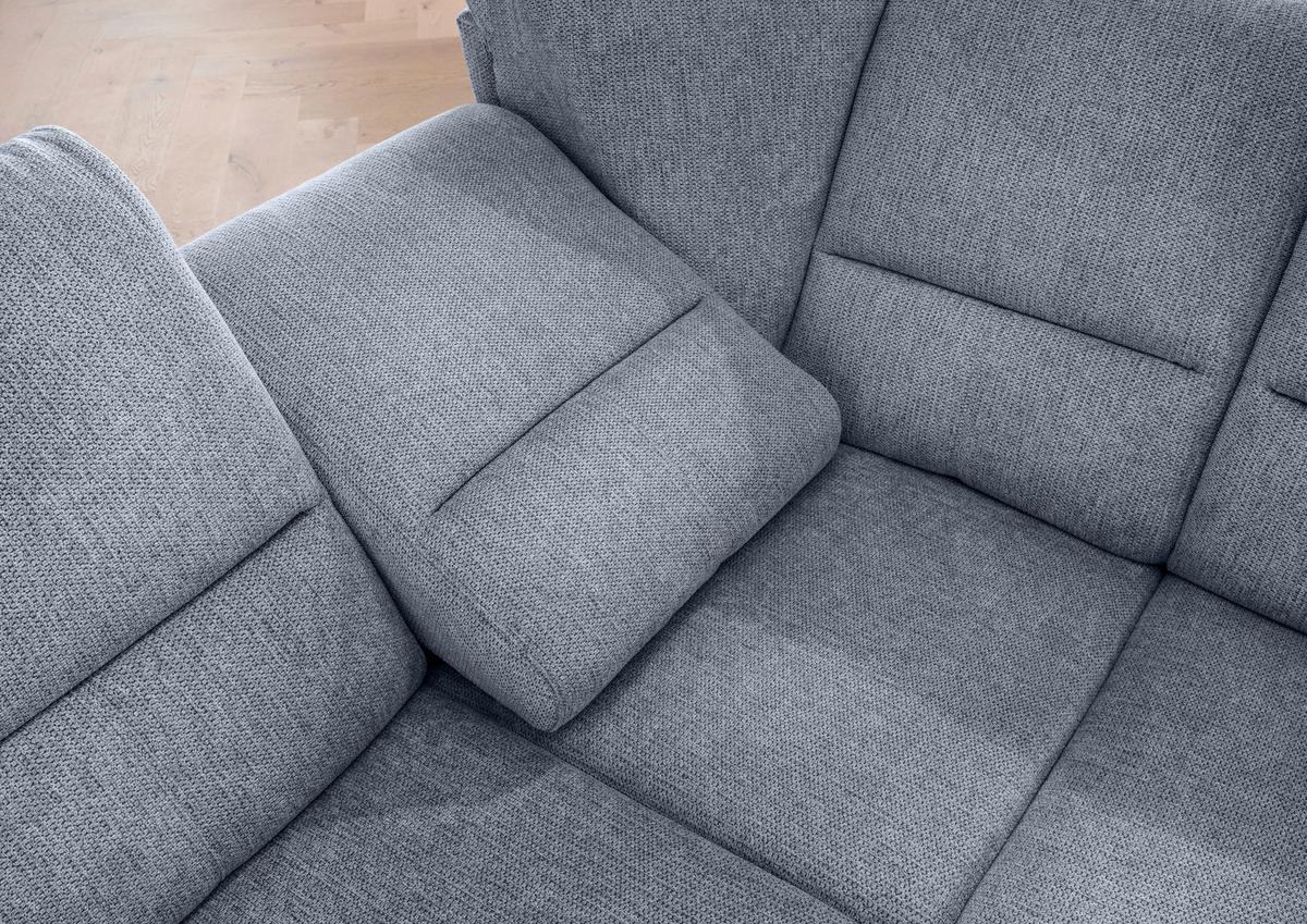 Ecksofa Parole Hellblau S: 275x236 Cm - Chromfarben/Hellblau, MODERN, Textil (275/236cm) - Livetastic