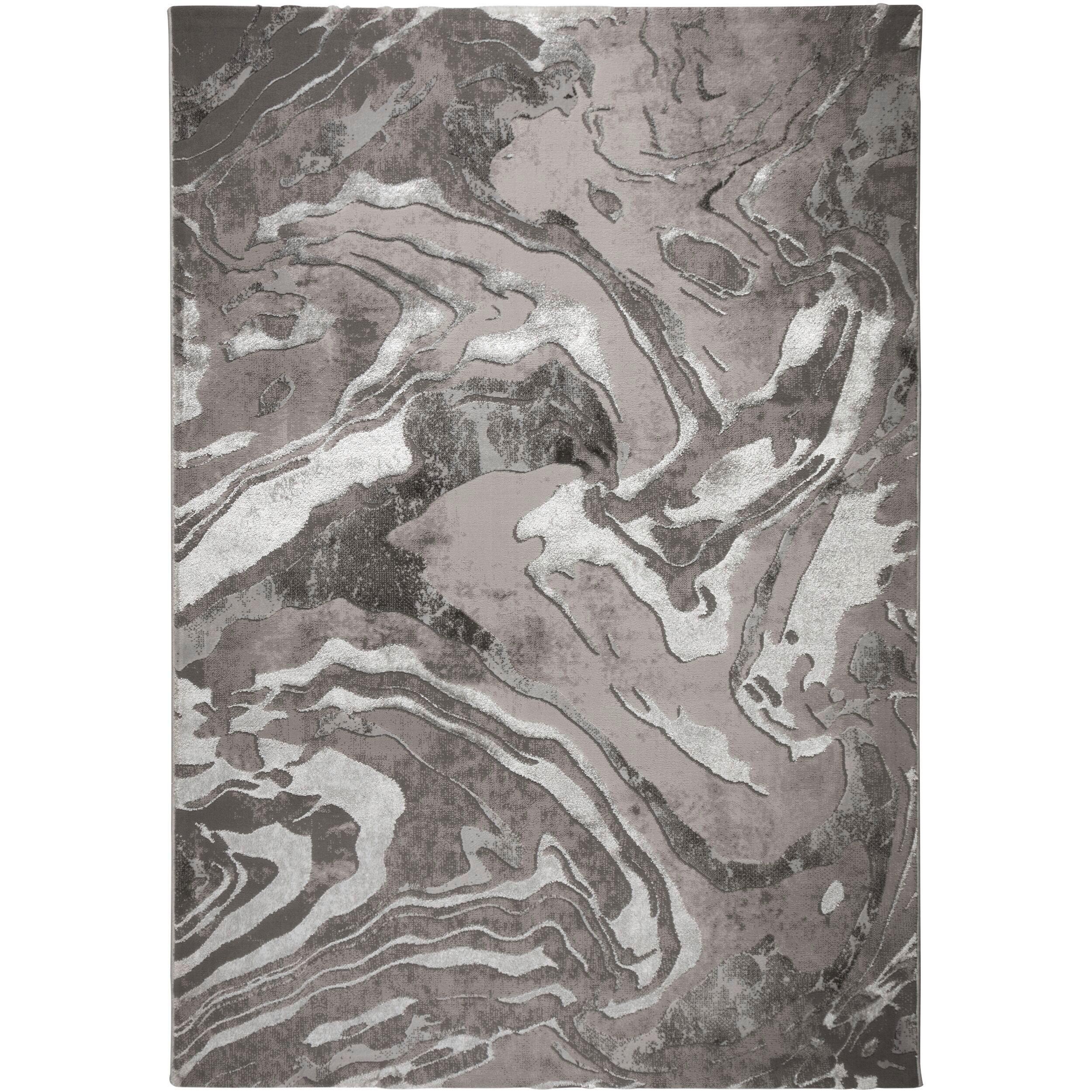 Webteppich Marbled - Silberfarben, KONVENTIONELL, Textil (200/290cm)