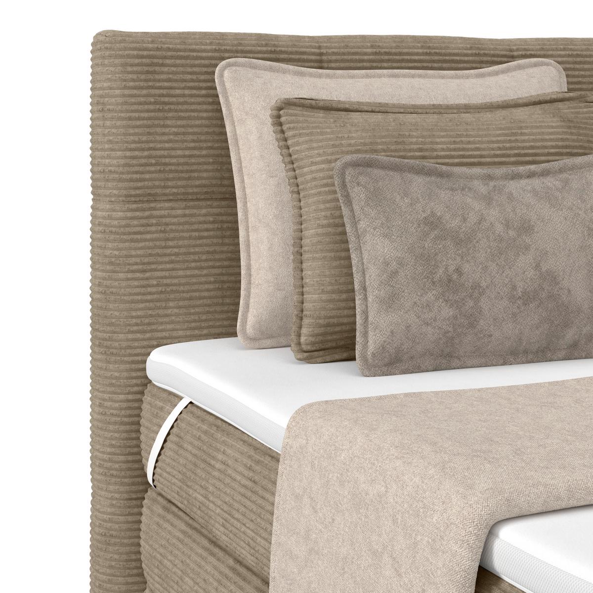 Boxspringbett mit Topper 160x200 Medino - Schlammfarben, KONVENTIONELL, Holz/Holzwerkstoff (160/200cm)