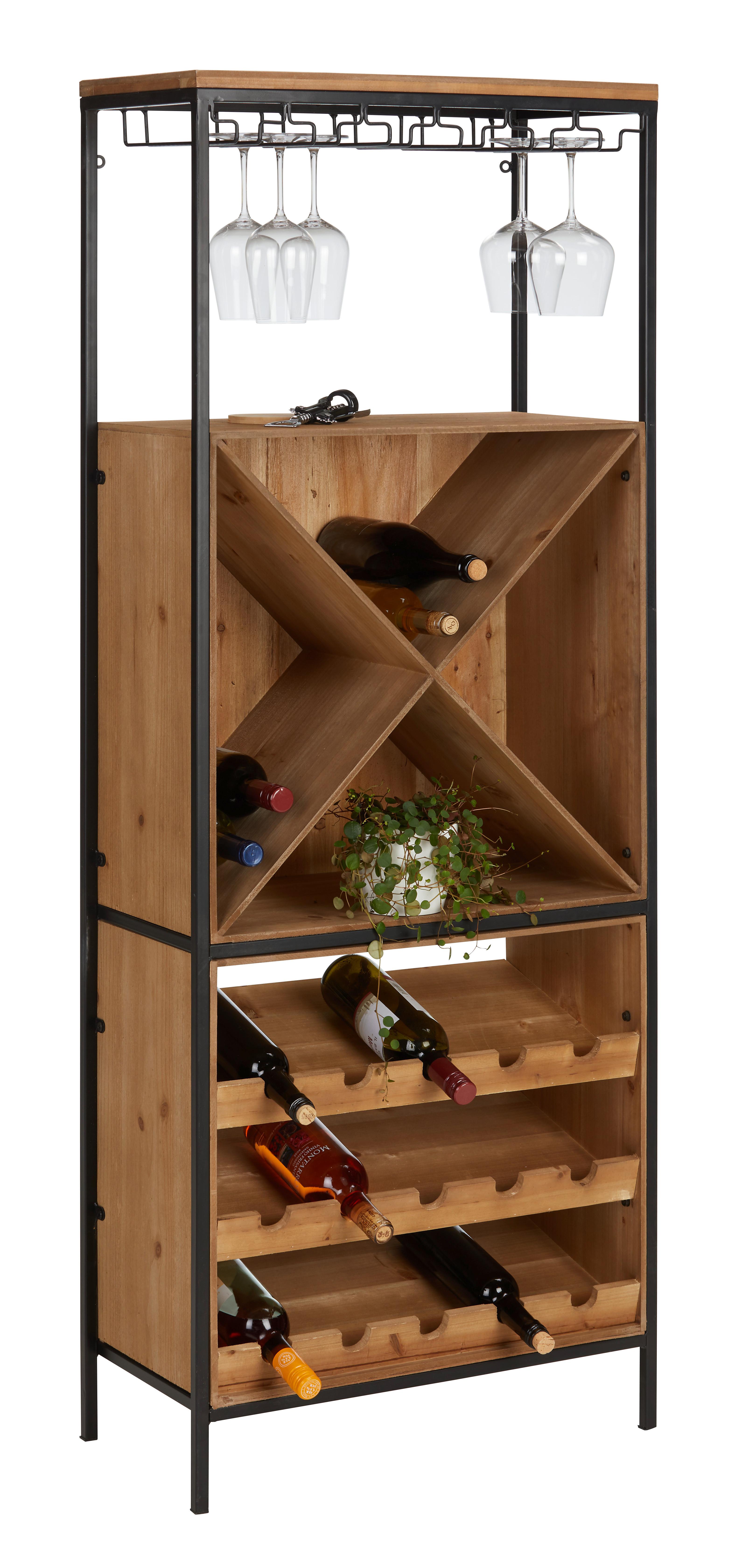 Barový Diel Champagne -Trend- - svetlohnedá/čierna, Moderný, kov/drevo (60/30/160cm) - Premium Living